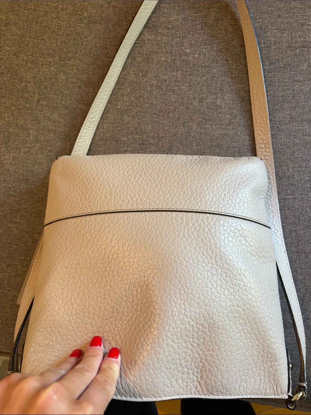 kate spade Pebbled Leather Crossbody in Light Beige